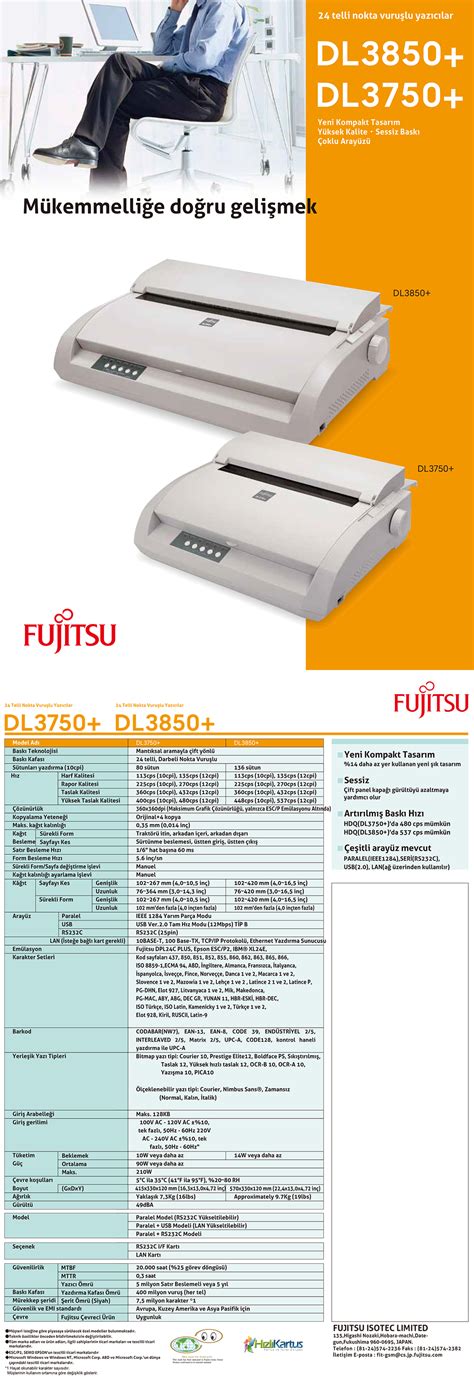 Fujitsu Dl3850 Usb Centronics Dot Matrix A3 Yazıcı Ka0214 B511 Nokta Vuruşlu Yazıcılar