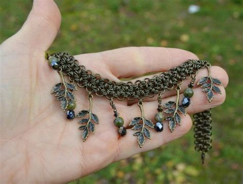 Elven Chainmaille Necklace With Unakite Beads