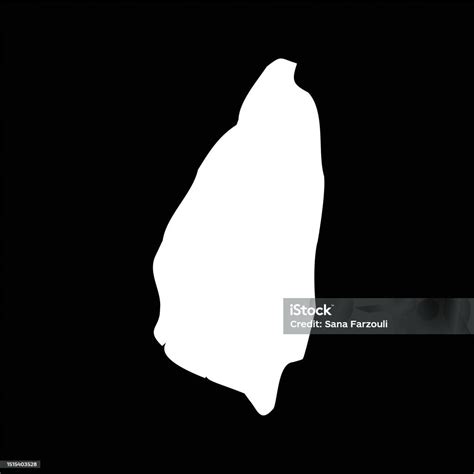 Simple Saint Lucia Map Isolated On Black Background Stock Illustration