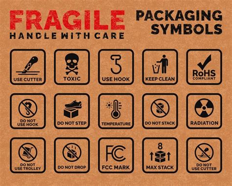 Premium Vector Fragile Packaging Logo Set