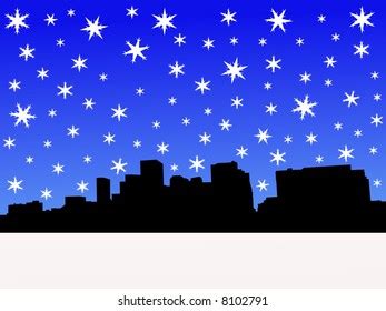 Denver Skyline Winter Falling Snow Jpg Stock Illustration 10561129 ...