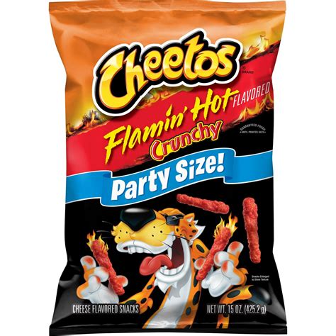 Cheetos Crunchy Flamin Hot Cheese Puff Chips 15oz Bag Pack Of 3