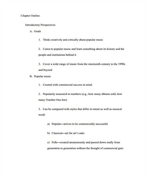 Sentence Outline Format Example