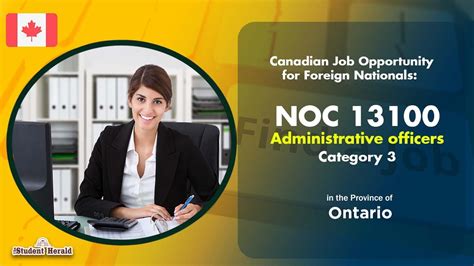 Canadian Job Opportunity For Foreign Nationals Noc