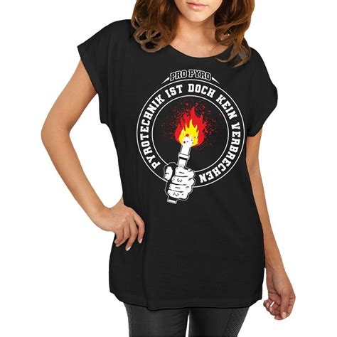 Damen TShirt Pyrotechnik Ist Doch Kein Verbrechen Hooligirl Girl Ultras