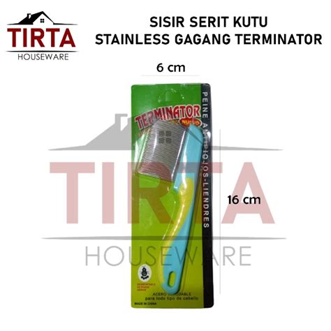 Jual Sisir Serit Kutu Gagang Besi Stainless Terminator Kemasan Mika