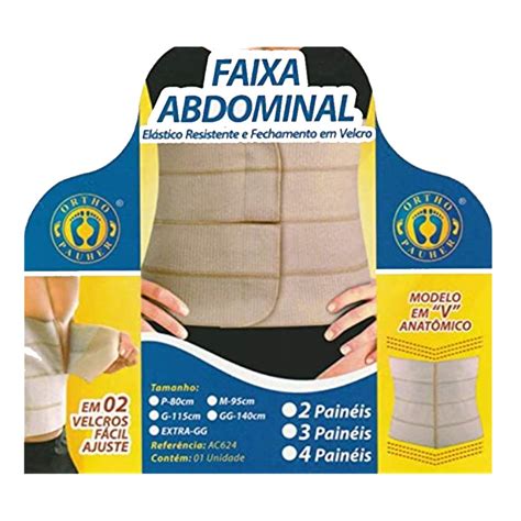 CINTA FAIXA ABDOMINAL ELÁSTICA 2 PAINÉIS TAM M AC624 ORTHO PAU