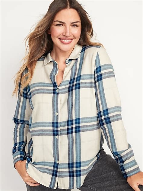 Old Navy - Long-Sleeve Plaid Flannel Shirt for Women