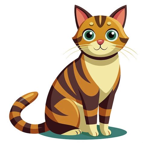 Un Gato De Dibujos Animados Con Un Collar Que Dice Tabby Vector Premium