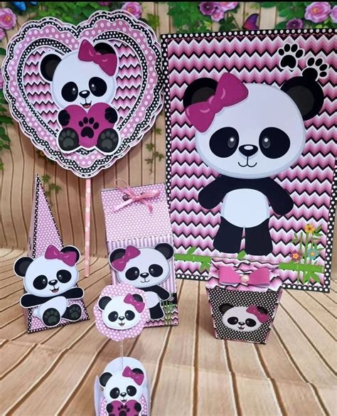 Kit Festa Personalizado Panda Rosa Itens Elo