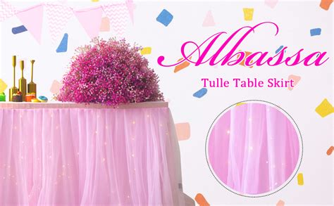 Amazon Albassa Tulle Table Skirt Pink Tulle Tutu Table Skirt For