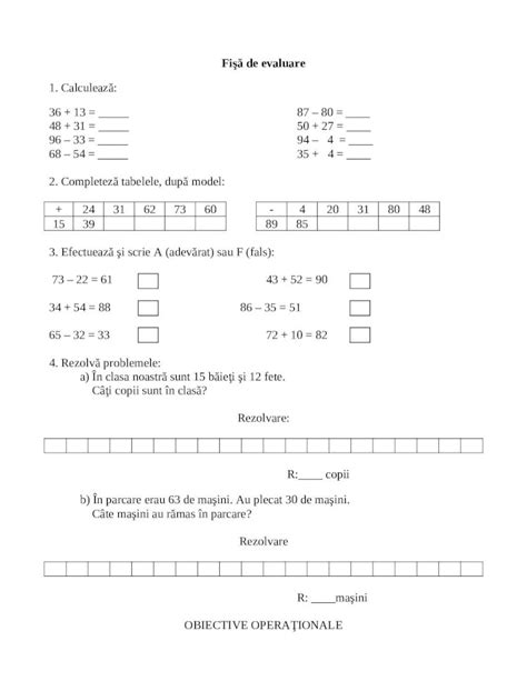 Doc Fisa De Lucru Matematica Clasa I Dokumen Tips