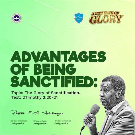 RCCG Holy Ghost Service On Twitter Advantages Of Being Sanctified