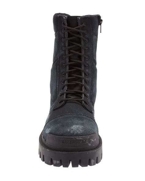 Balenciaga Strike Canvas Combat Boot In Black For Men Lyst