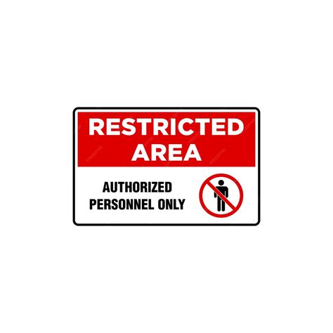 restricted area placard vector template premium vector
