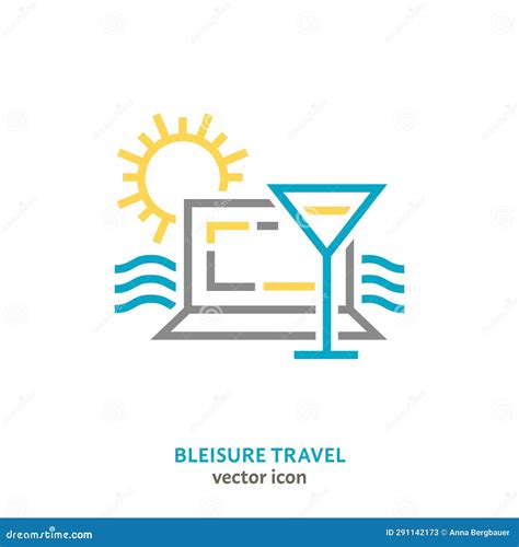 Bleisure Symbol. Travel, Work and Relax at the Same Time Stock Vector