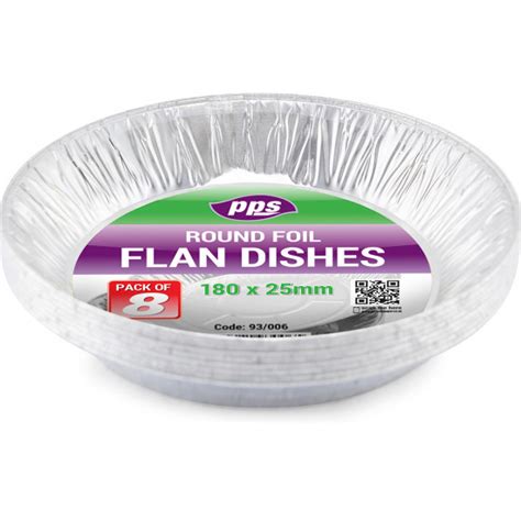 Foil Flan Dishes 180 X 25mm 8pc24