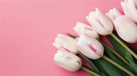 Premium AI Image | White tulips banner