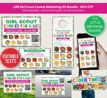 Girl Scout 2024 LBB Cookie Marketing Kit Bundle Template Editable Text