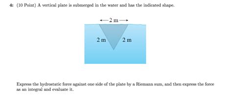 Solved Point A Vertical Plate Is Submerged In The Chegg