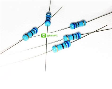 จำนวน 5 ชน Film Resistor ฟลม รซสเตอร 680 OHM 1 2W 680R 0 5W