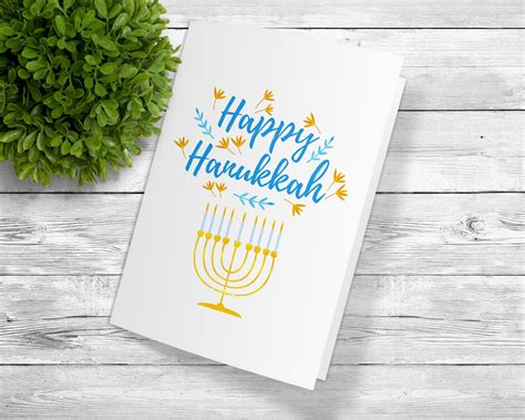 Happy Hanukkah Greeting Card, Printable Happy Hanukkah Greeting Card ...