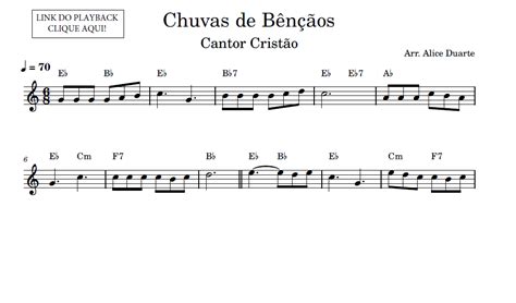 Chuvas De Bênçãos Cantor Cristão Partitura Para Instrumentos Em Mi