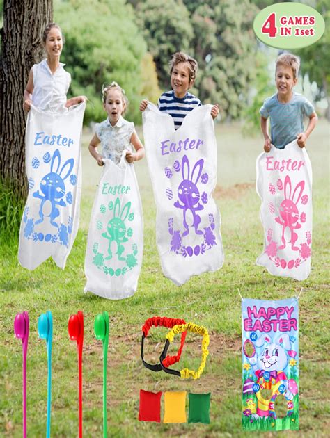 Easter Outdoor Party Games Potato Sack Race Bag Legged Relay Race Bands