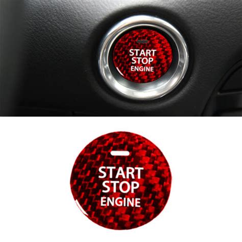 Red Carbon Fiber Engine Start Stop Button Trim For Subaru Brz Crosstrek