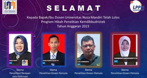 Lppm Universitas Mandiri Mengucapkan Selamat Sukses Kepada Dosen