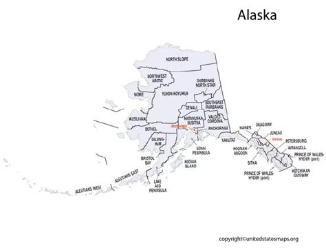 Alaska County Map | County Map of Alaska with Cities