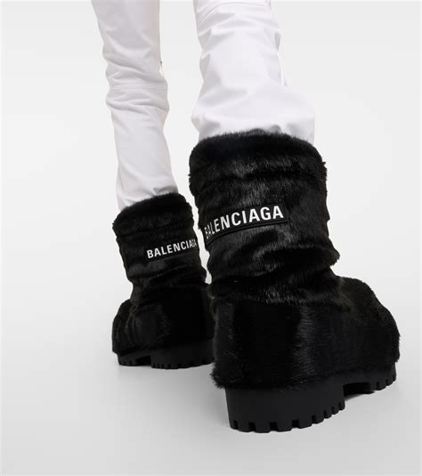 Alaska Faux Fur Snow Boots In Black Balenciaga Mytheresa