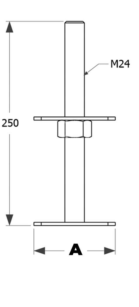 PODSTAWA SŁUPA REGULOWANA ŚRUBA M24 KOTWA 80x250 Sand