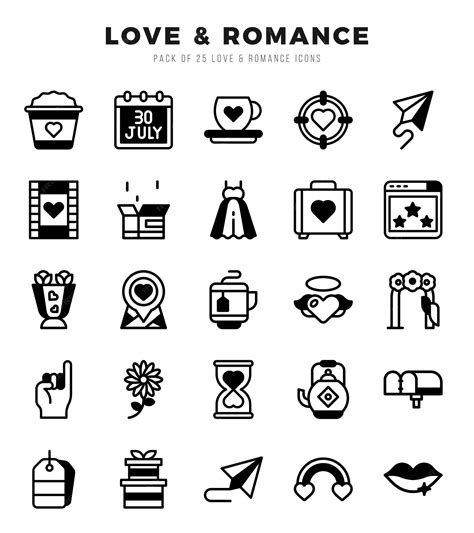 Conjunto Simple De íconos Lineales Llenos De Amor Y Romance Relacionados Con El Vector Vector