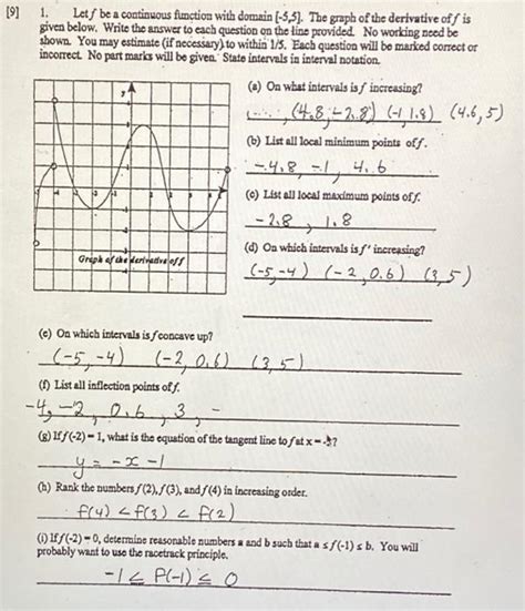 Solved Let F Be A Continuous Function With Domain Chegg