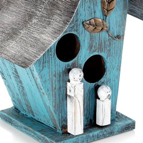 Alpine Corporation 30 Cm Tall Outdoor Hanging Wood And Metal Birdhouse