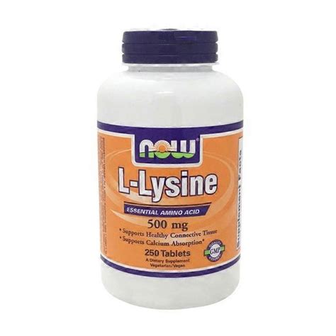 Now L Lysine 500 Mg Essential Amino Acid Supports Collagen Synthesis Healthy Immune Function