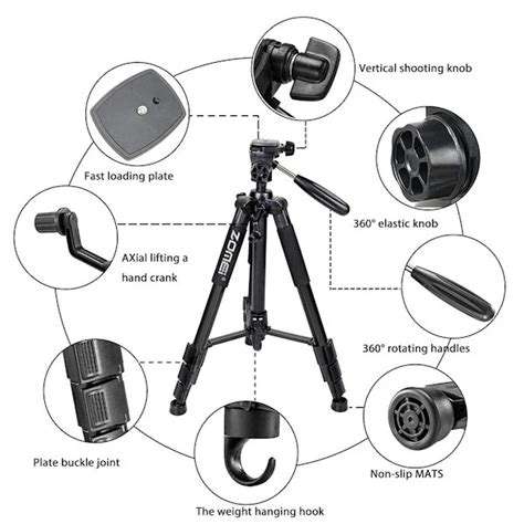 Zomei Q Lightweight Professional Camera Aluminium Tripod Silver