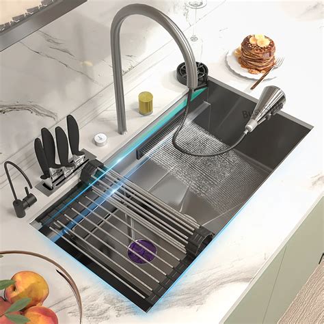 Stainless Steel Kitchen Sink Oversized Waterfall Sink Super Large