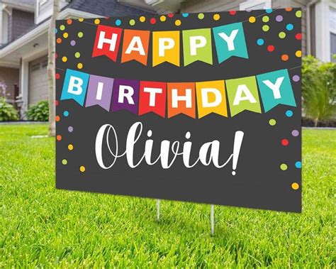 Hot Custom Happy Birthday Personalized Birthday Yard Sign Birthday