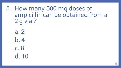 Ptcb Ptce Practice Test Question 5 Drug Mg To Grams Math Pharmacy