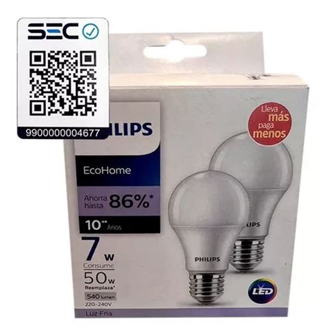 Pack Ampolletas W Led Ecohome E K Luz Fr A Philips Cuotas