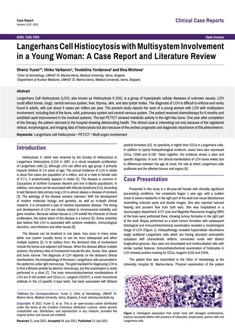 Pdf Clinical Case Reports Case Report Langerhans Cell Histiocytosis