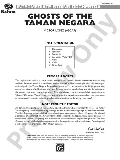 Ghosts Of The Taman Negara Score String Orchestra Score Digital