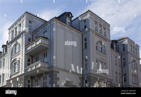 Gray Historic Tenement House In The Old Town Of Poznan Poland