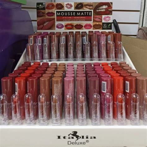 Caja Con 144 Labiales Mousse Italia Incluye Testers Cosmeticos Mayoreo