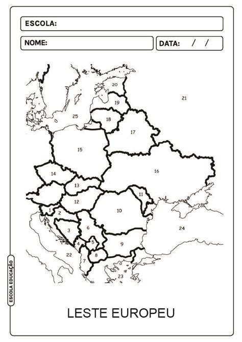 Mapas Do Leste Europeu Para Imprimir E Colorir Mapa Leste Europeu