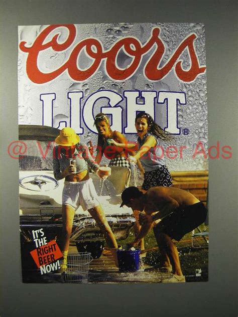 1992 Coors Light Beer Ad Its The Right Beer Now