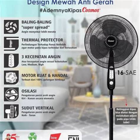 Jual Cosmos Stand Fan In Baling Super Spread Kipas Angin Berdiri