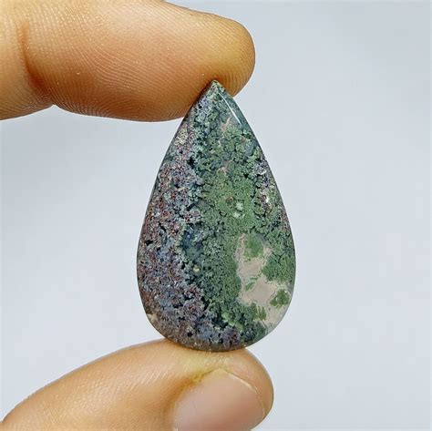 Unique Indonesian Moss Agate Cabochon Gemstone Awesome Indonesian Agate